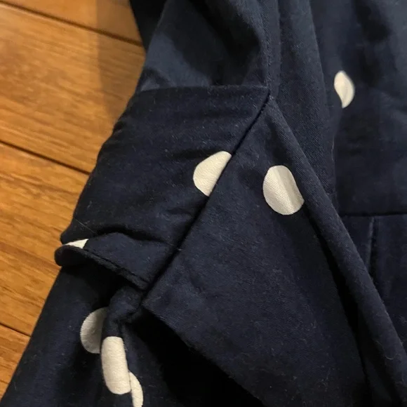 Anne Klein Navy Blue & White Polka Dot Midi Dress - Picture 13 of 17